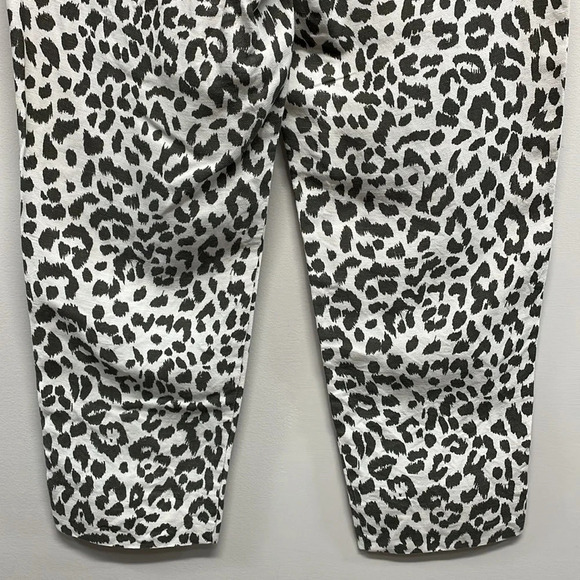J. Crew Ruffle Waist Linen Blend Leopard Pants 6 - Picture 7 of 16